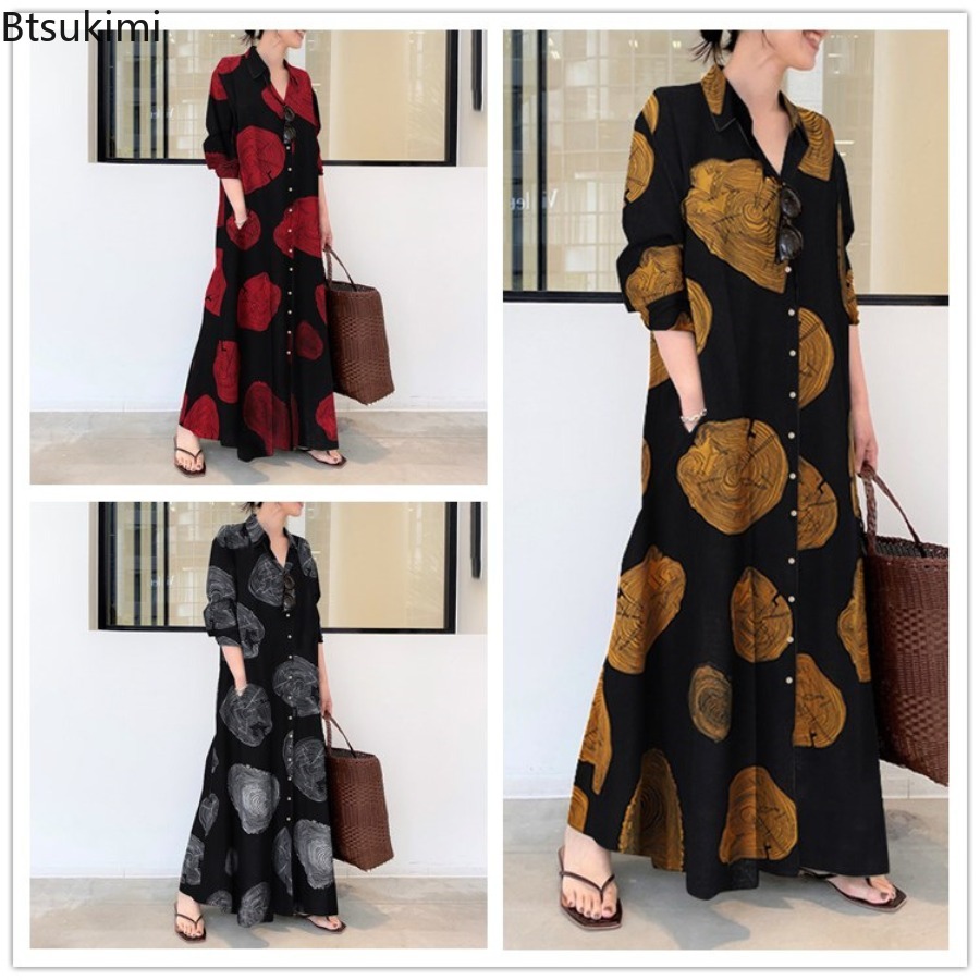 Casual Loose Linen Shirt Dress - 2026 camisa feminina vestido solto casual