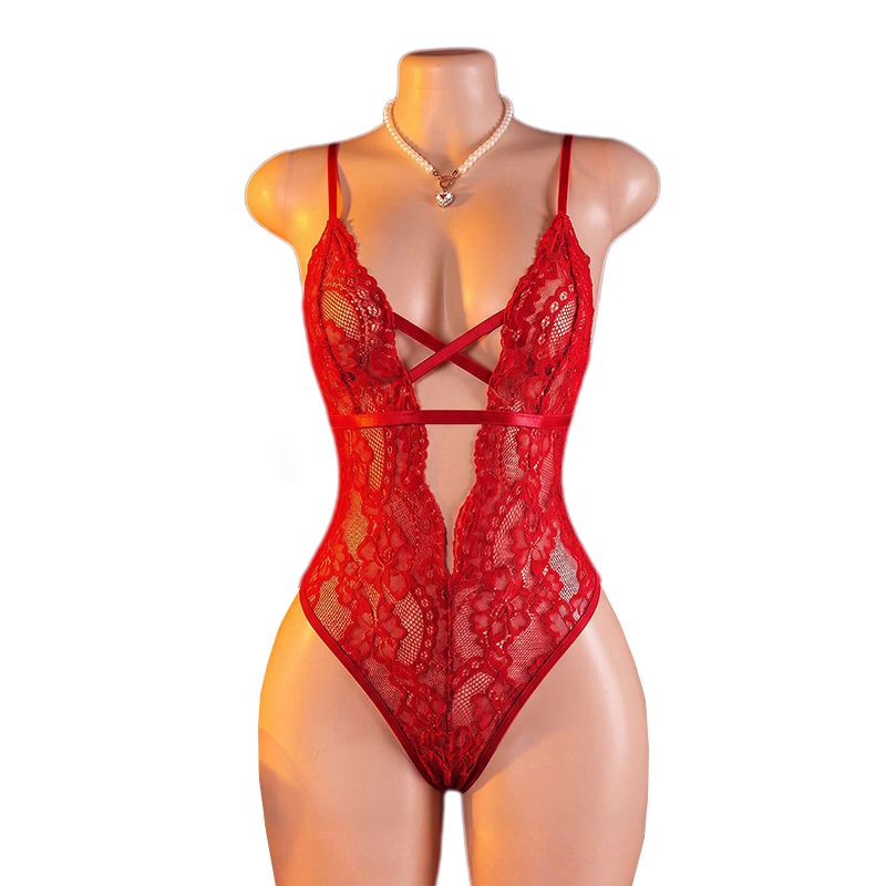 Lingerie - Lingerie Erótica Transparente com Renda e