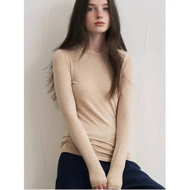 Tops - Camiseta Feminina de Manga Longa em