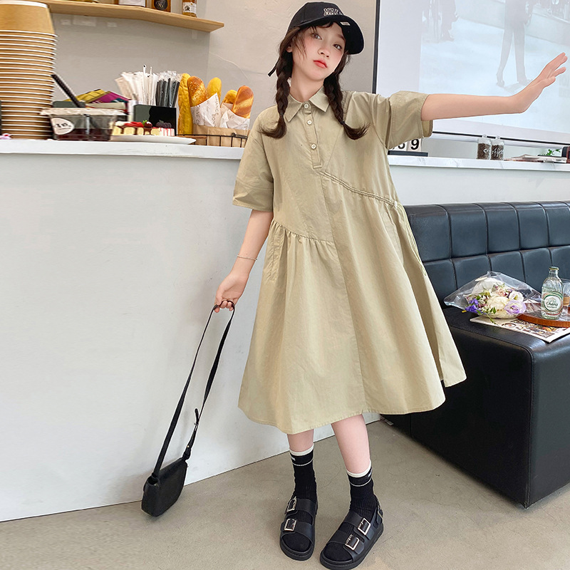 Coreano crianças roupas menina - Korean Style A Line Shirt Dress avaliação e preço
